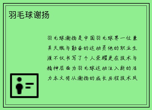 羽毛球谢扬